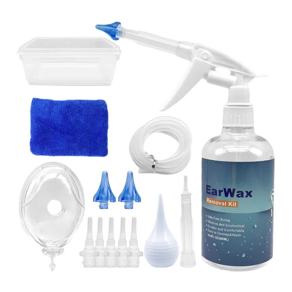 Ear Wax Removal Tool Kit 500ml Ear Irrigation Washer Bottle System Ear Pick  Cleaning Set With Replacement Tips Ear Cleaner Tools - AliExpress