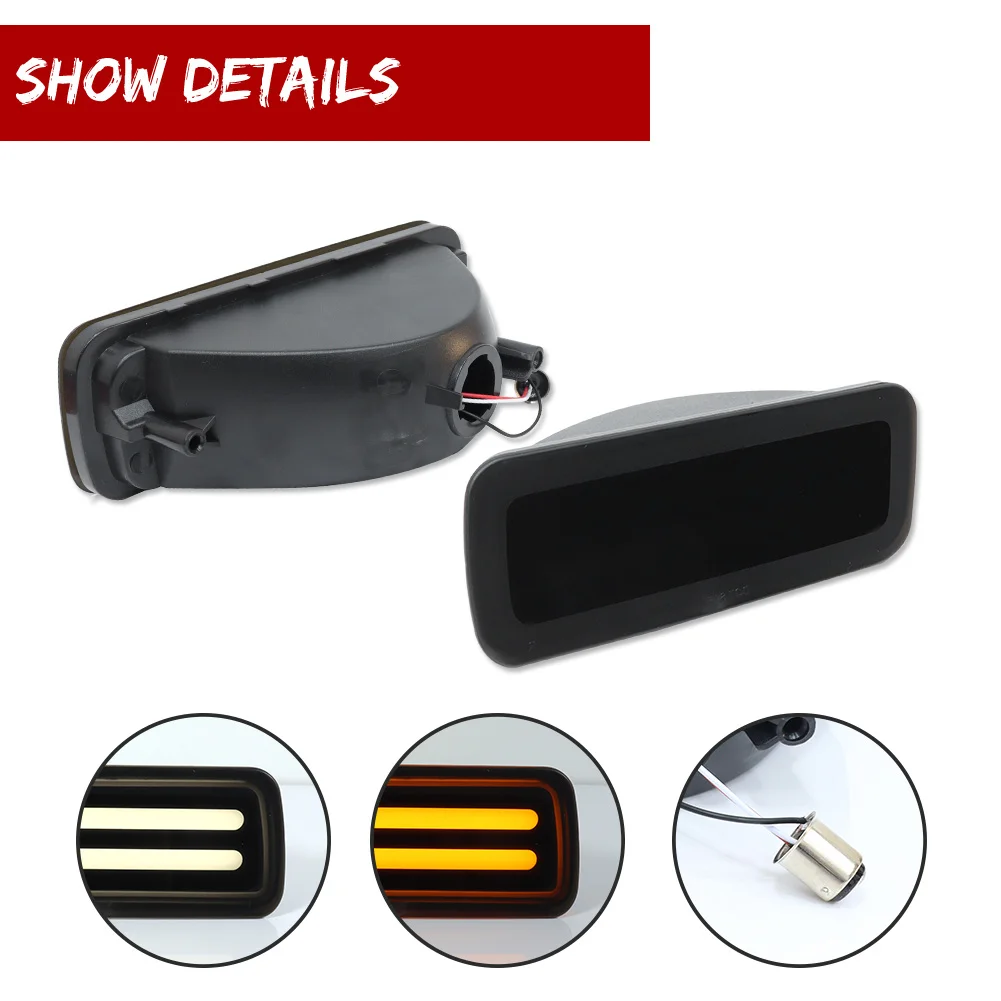 Auto LED Dinamico Ambra Paraurti Anteriore Indicatori di direzione Luci Bianche DRL Luci di Guida/Park Per Chevrolet Chevy Camaro 1985-1992 12V - Image 2