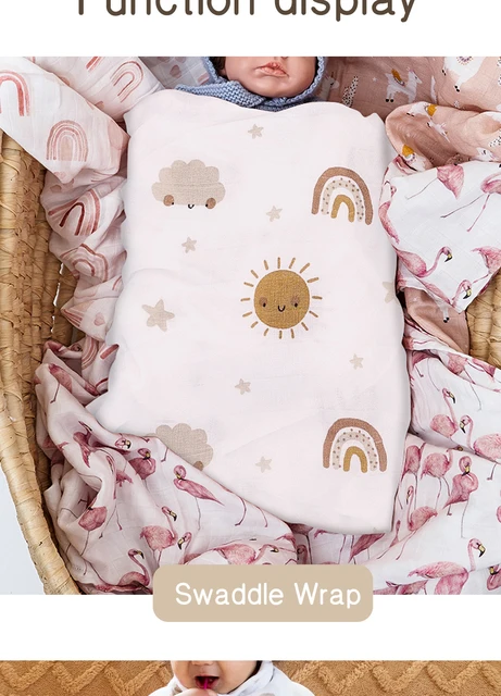 Happy Flute 1 pz 120*110CM coperta di mussola neonato cotone bambino  Swaddle asciugamano bambino ordito asciugamano da bagno cotone 70% bambù +  30% cotone - AliExpress