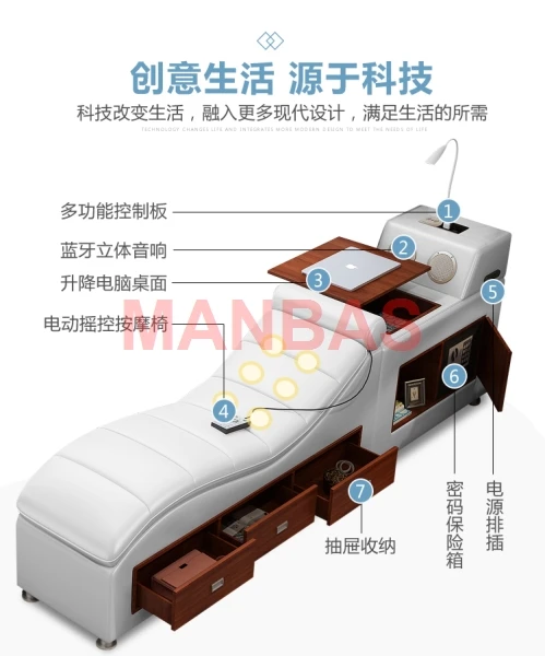 多機能tatamiマッサージベッド,洗練されたスタイル,クイーン