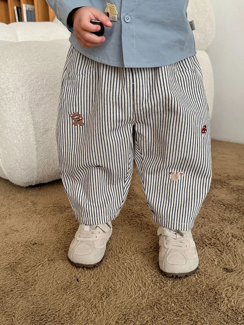 Cute Embroidery Kids Boys Jeans Pants