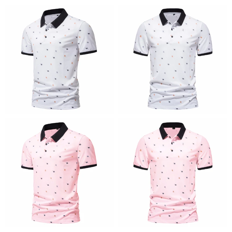 

Мужская футболка-поло с отложным воротником, Повседневная дышащая Футболка с принтом и короткими рукавами, лето 2023