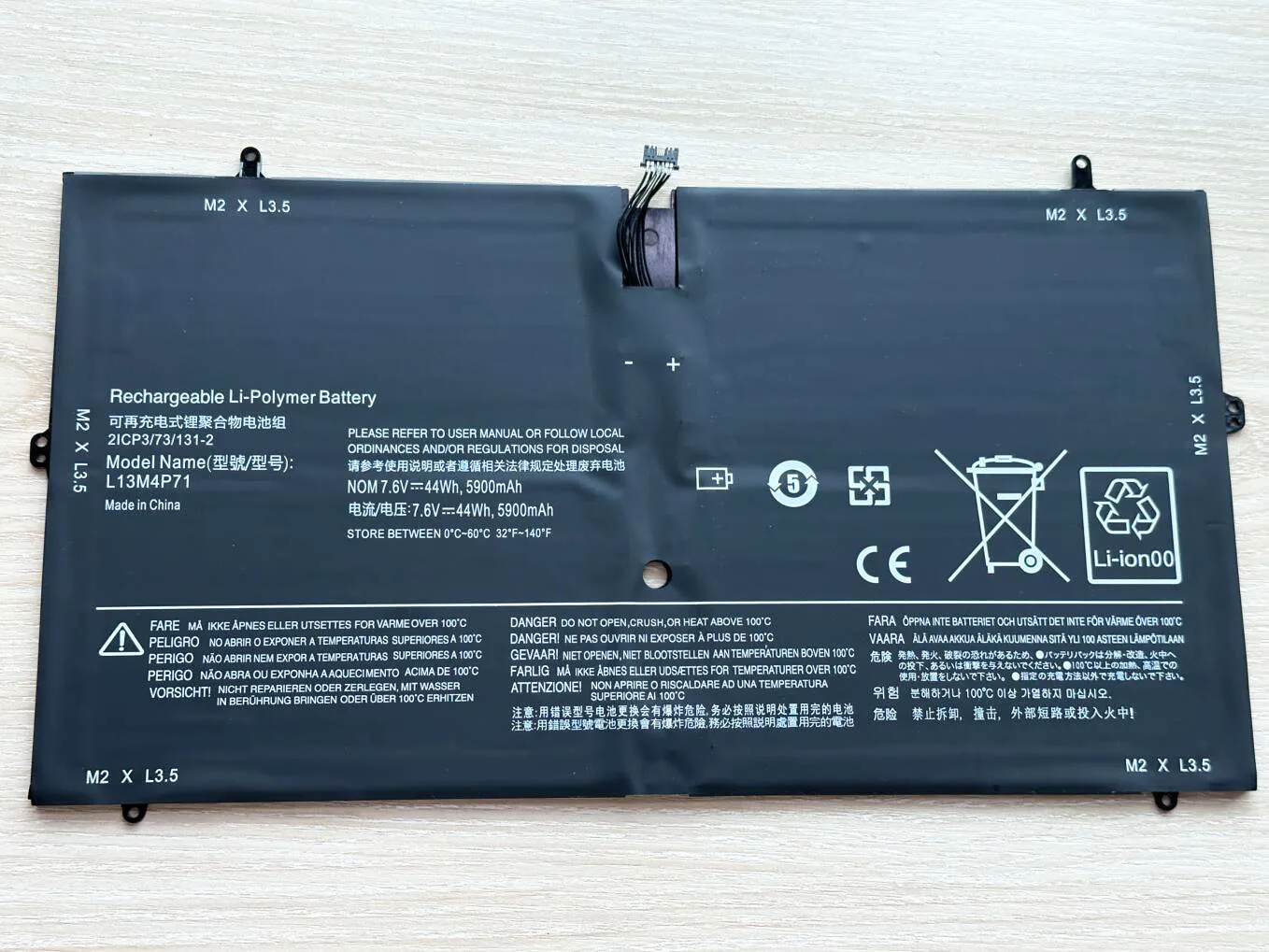 Bateria do Portátil para Lenovo Yoga Pro 1370 L13m4p71 L14s4p71 Yoga Pro-i5y71yoga Pro-i5y70f - Imagem 3