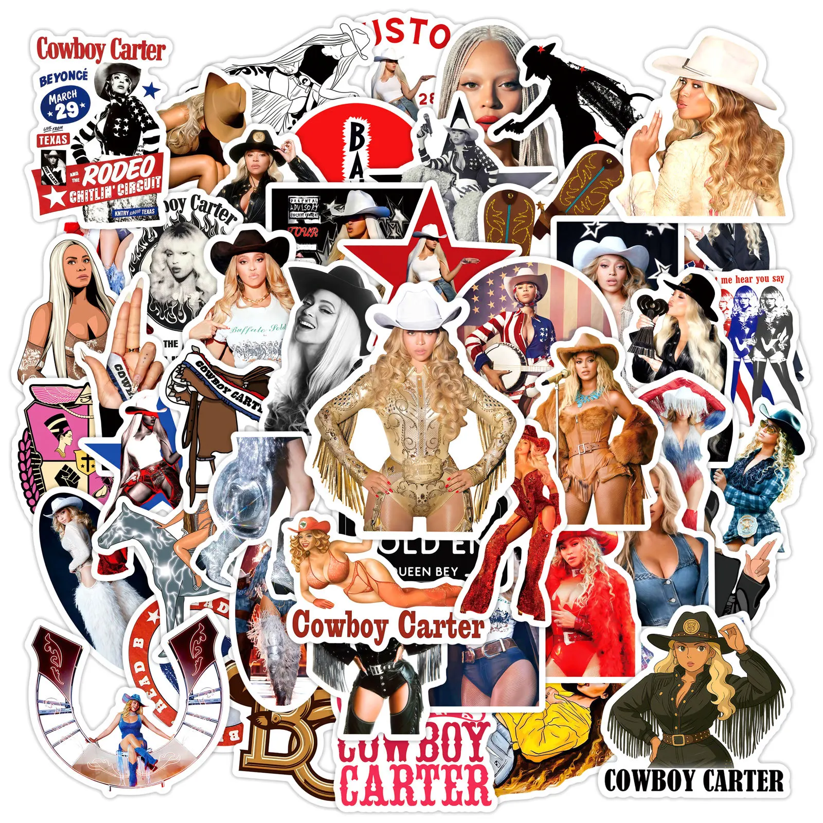 Pop Music Singer-Themed Sticker Set - 50Pcs Collection