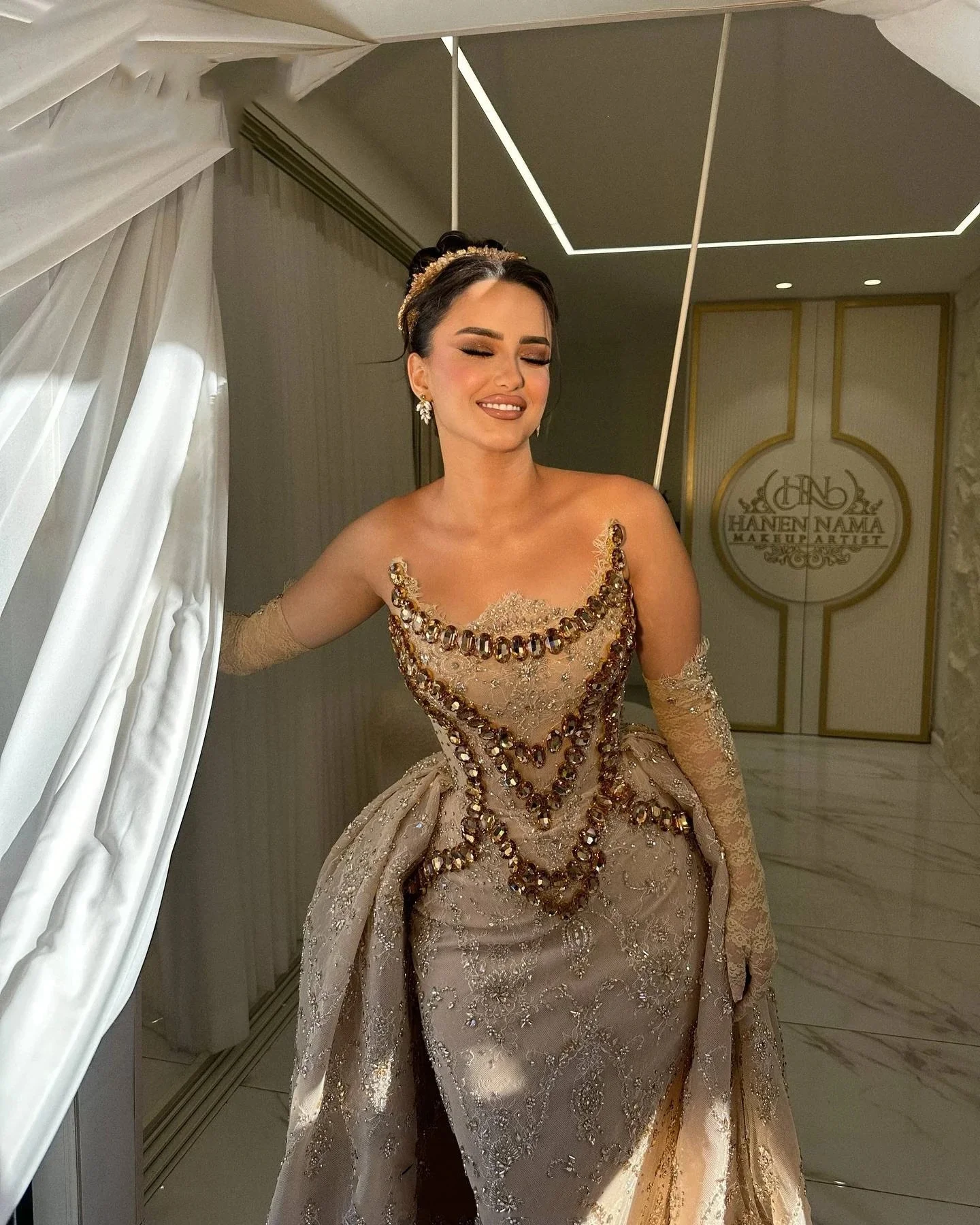 مثير بلا أكمام أحجار الراين فساتين السهرة الفاخرة...