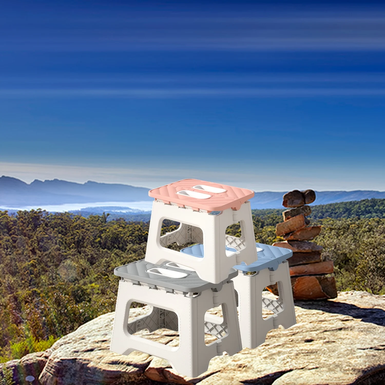 Outdoor Folding Stool Portable Household Plastic Small Stool Outdoor Fishing Camping Stall Children Small Bench Gifts outdoor folding stool