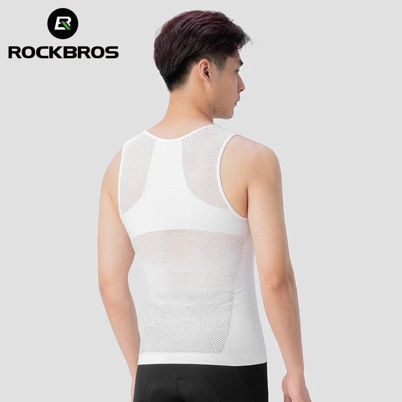 ROCKBROS Cycling Vest High Elastic Cycling Base Layer Sleeveless Bicycle Vest Quick Dry Undershirt Breathable Running Sport cycling underwear