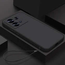 Shockproof Soft TPU Lanyard Phone Case - Solid Color Silicone Cover for Redmi Note 15 Pro 5G (Black - Lanyard)