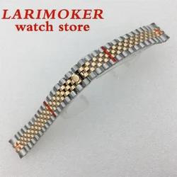 Gold Rose Silver Jubilee Bracelet - 904L Stainless Steel Five - Link with Folding Buckle - 20mm (1)