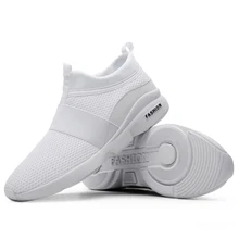 

39-48 Light Breathable Sweat-Absorbant Mesh Upper Mens Casual Shoes Korean Style Knit Slip-on Soft Sports Jogging Gym Loafers