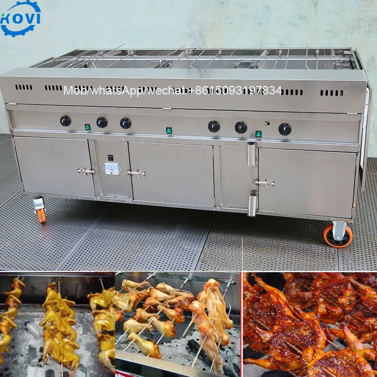 Best Selling chicken roaster rotisserie use charcoal gas meat roasting grill machine price 6