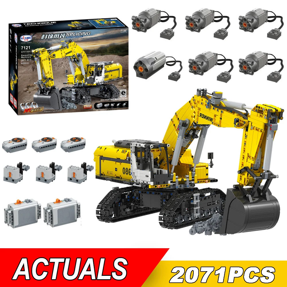 

Technical Car Excavator APP Remote Control Moter Power Bricks Building Blocks City Engineering Crawler Truck Toys For Kids Gifts