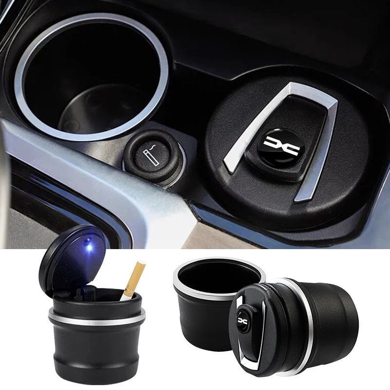 Car Ashtray With LED Lamp Multi-Functional Ashtray Storage Jar For Dacia Duster Spring Logan Sandero Stepway Lodgy MCV 1PC car ashtray portable ashtray