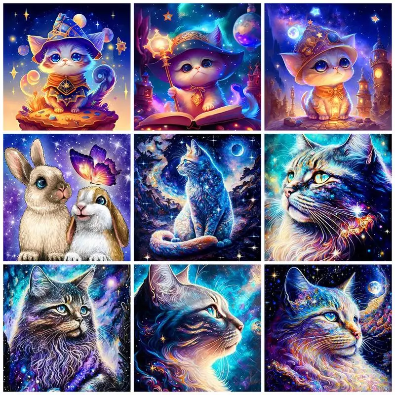 

CHENISTORY 60x75cm Paint By Numbers Cat DIY Oil Painting By Numbers On Canvas Animal Frame Digital Hand Painting Home Decor