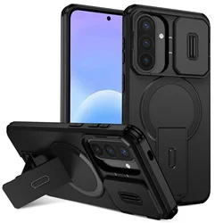 Shockproof Magnetic Holder Hard Case - Premium Accessories for Samsung Galaxy Devices (Black)
