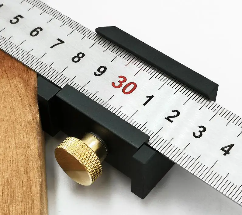 

Steel ruler positioning block, woodworking marking locator, steel ruler fixing block, ruler marking stopper DIY tool