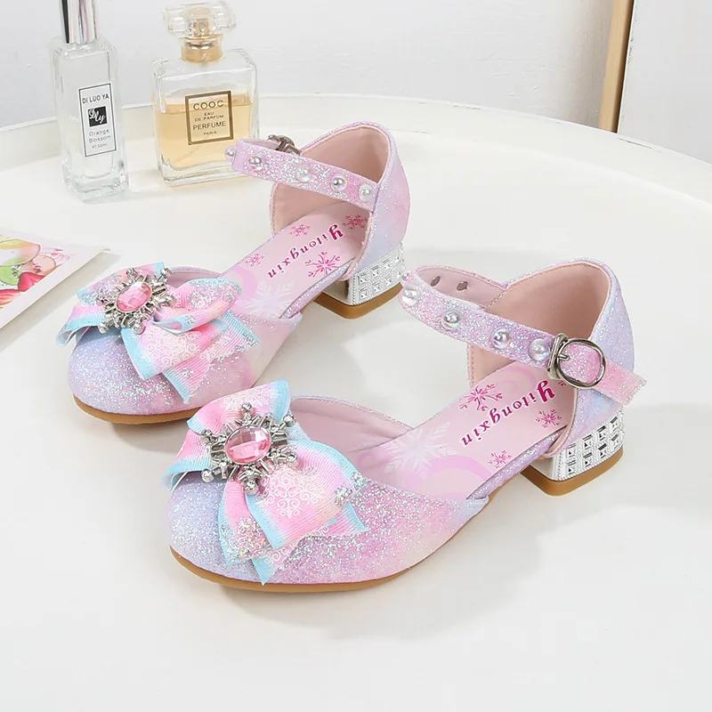 Children Leather Shoes Pluple Pink Blue Princess High Heels Kids Dress  Student Show Dance Sandal Toddler Girls Mary Jane Shoe - AliExpress 1501