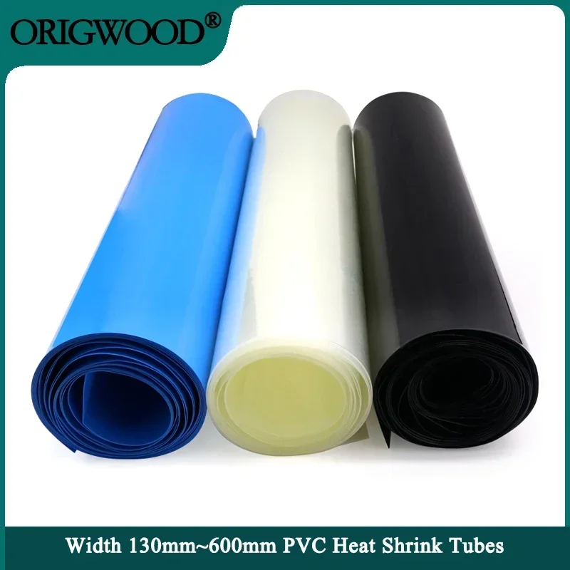 1/5m 18650 Battery Wrap Width130mm~600mm PVC Heat Shrink Tube Pack Insulated Film Wrap Lithium Case Cable Sleeve Shrink Wrap