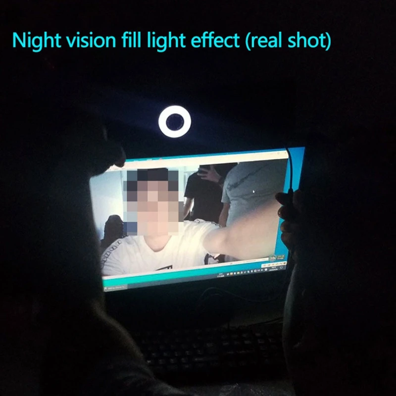

1080P/2K/720P Computer Fill Light Camera USB Autofocus Lens Web Webcam Speaker 360° Rotation N2UB