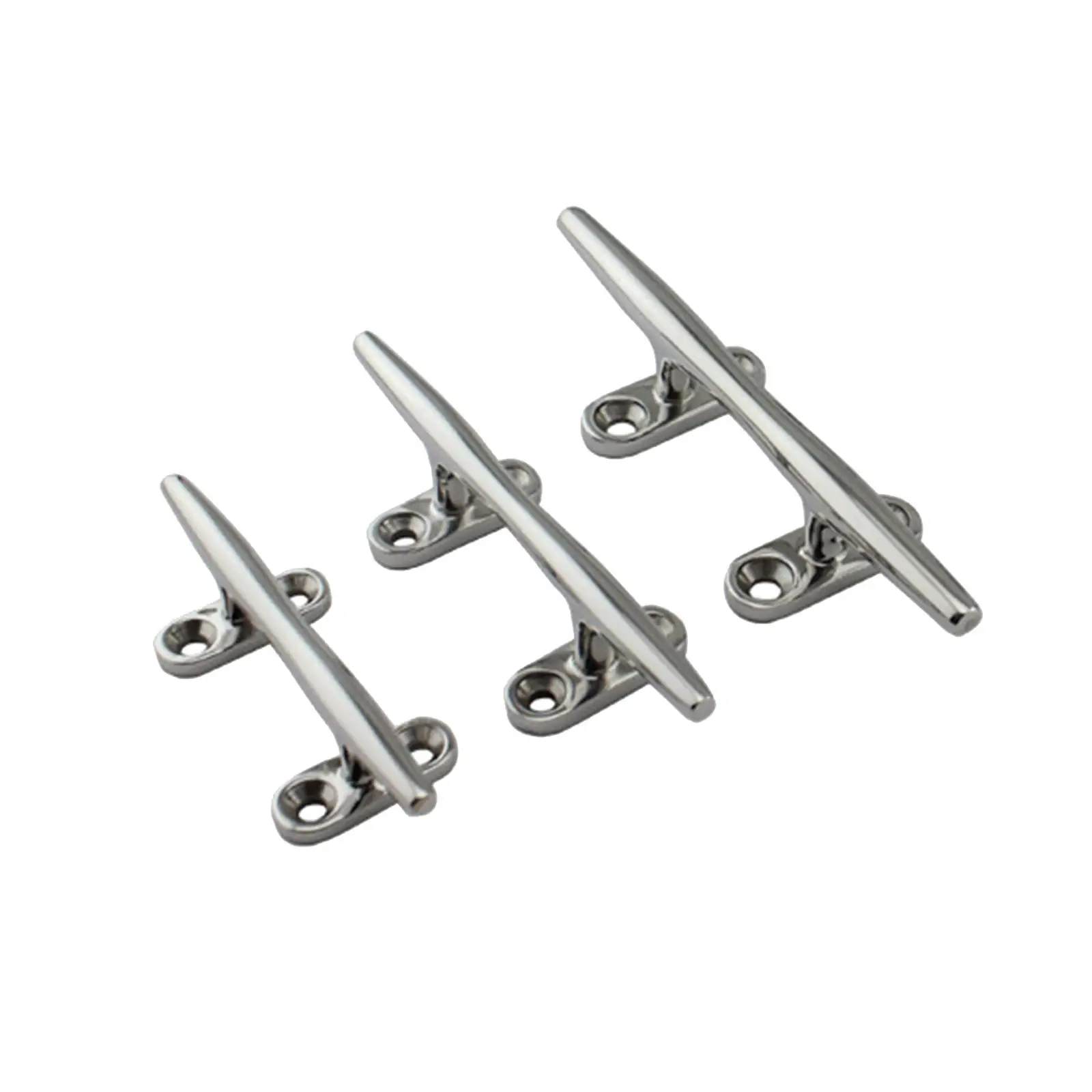 

Boat Cleat Durable with 4 Screws Stainless Steel Open Base Deck Cleat Mooring Accessories Marine Grade for Kayaks Yacht