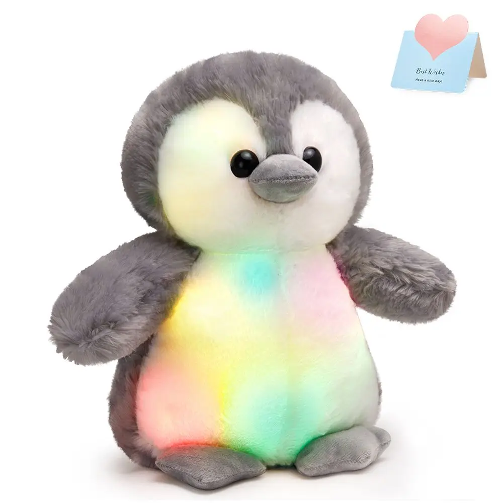 30cm Plush Pillows Penguin Doll LED Light Glowing Luminous Plush Toy Soft Cute Stuffed Animals Doll Gift for Girls Birthday