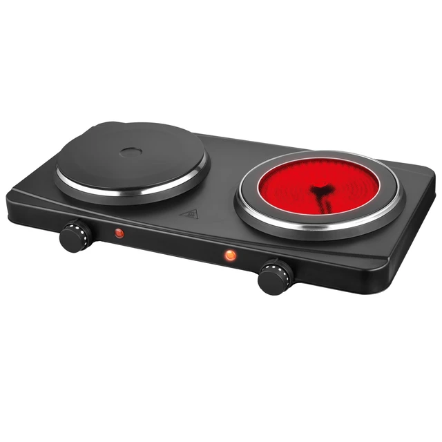 Portable Electric Cooker 2500w Double Hob Hot Plate Table Top Hotplate Black