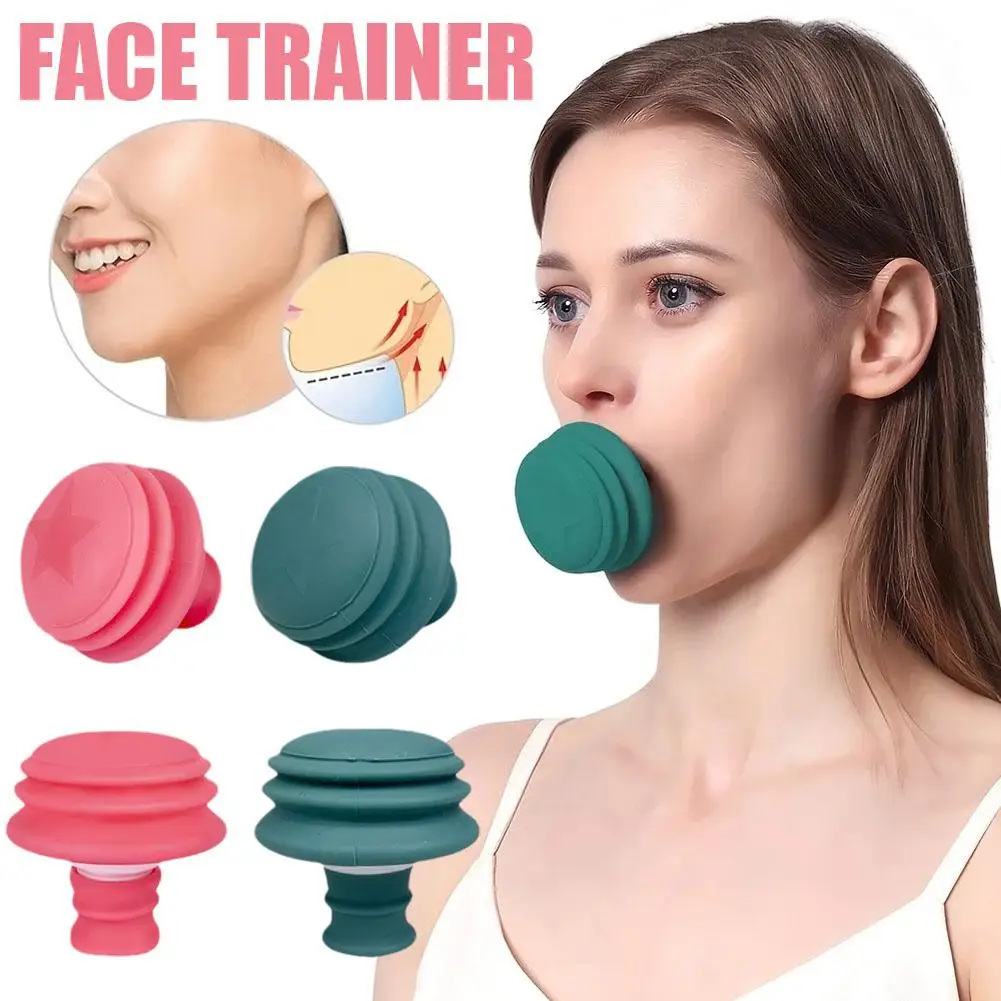 Pink Jaw Face Neck Toning Exerciser Face Lift Skin Tool Face Trainer Smooth Mouth Shape Portable Exercise Cute V Firming Wr C7B5