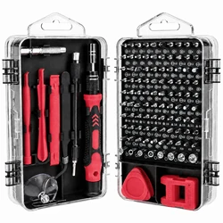 Ultimate Precision Screwdriver Set - 132 - Piece Magnetic Electronics Repair Kit (115 in 1 Red)
