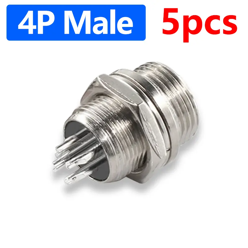 5pcs GX12 Aviation Connector 2 3 4 5 6 7 Pin Male Female M12 Connector Aviator Plug Socket image 11
