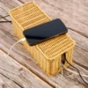 Cable Management Box Imitation Rattan Cord Hider Organizer Box Large Capacity Versatile Under Desk Cord Organizer for Home Wires 1