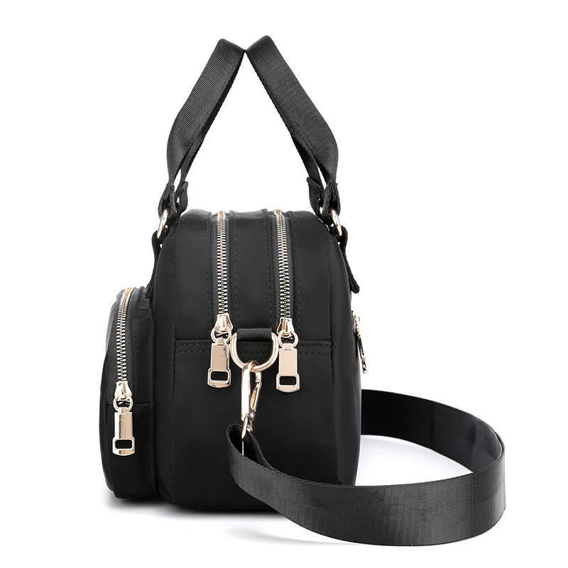 Free Ship Women Shoulder Bags Embroider Flower Female Messenger Bag Nylon for Girls Travel Crossbody Bag Zipper Handbags