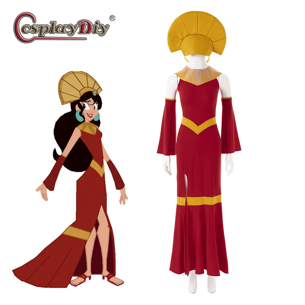 

Cosplaydiy Emperor Kuzco Costume King Outfits For Women Kuzco Sexy Dress With Hat Full Set Queen Kira Egypt Emperor Costume suit