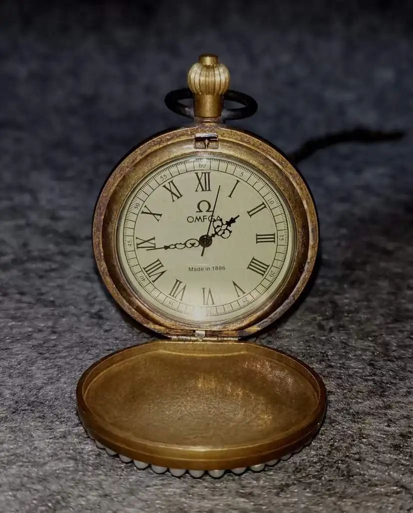 Good Working Function Pocket Watch Diameter 5cm double opening mechanical clock weight 1125 grams