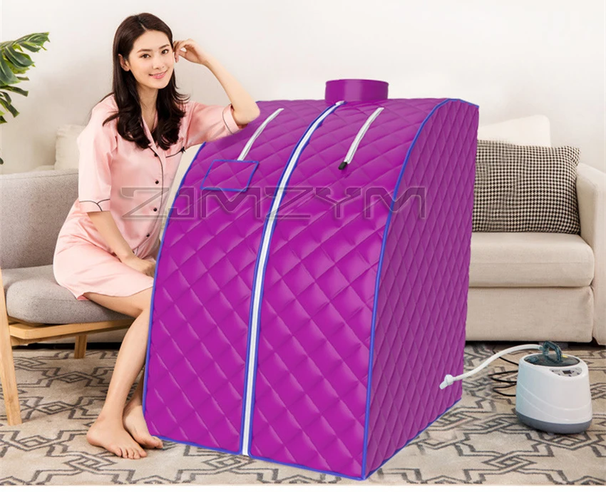Portable Folding Steam Sauna SPA Room Tent Box with Steamer One Person Weight Loss Full Body Slimming 2