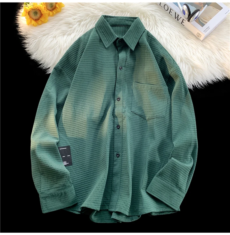 

Men's Solid Color Long Sleeve Dress Shirt - Classic, Stylish, and Versatile