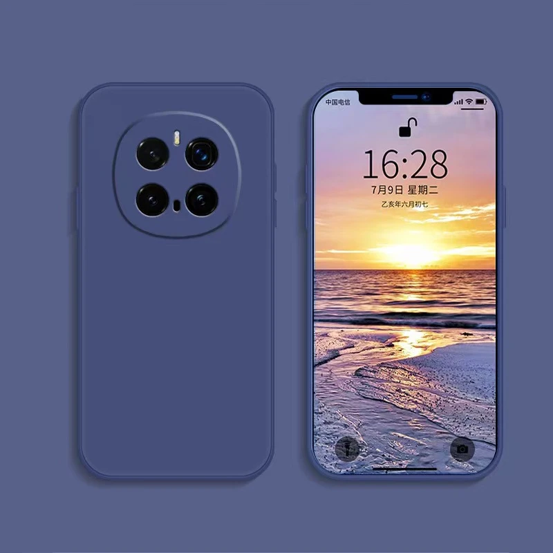 Premium Square Liquid Silicone Shockproof Phone Case - Soft Back Cover