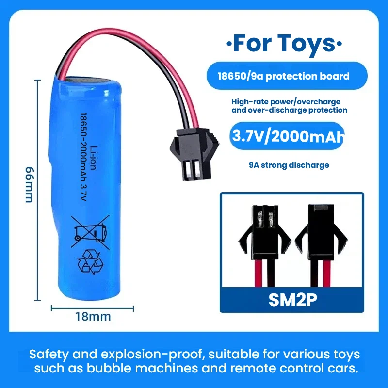 Lot de 2 Batteries 18650 3.7V 1200mAh Rechargeables pour RC
