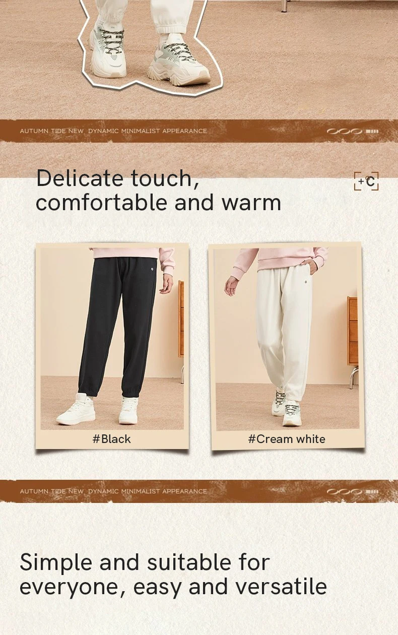 Description Picture 6 of itemQIAODAN Women's Running Pants 2025 Autumn Winter Thick Straight Solid Color Sportwear Comfort Pencil Trousers QXEKL2244026