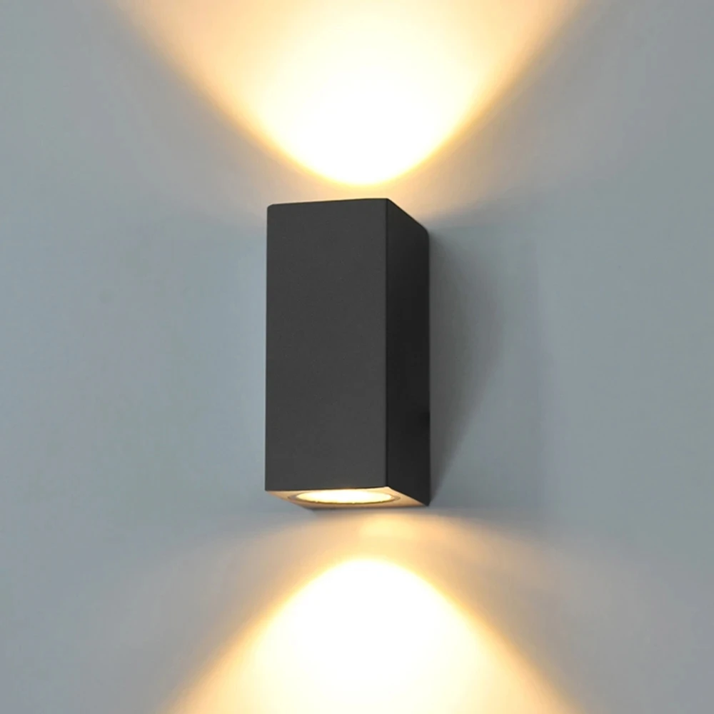 Waterproof Indoor/Outdoor LED Up-Down Wall Lamp - 5W/10W Surface Mounted Cube Light