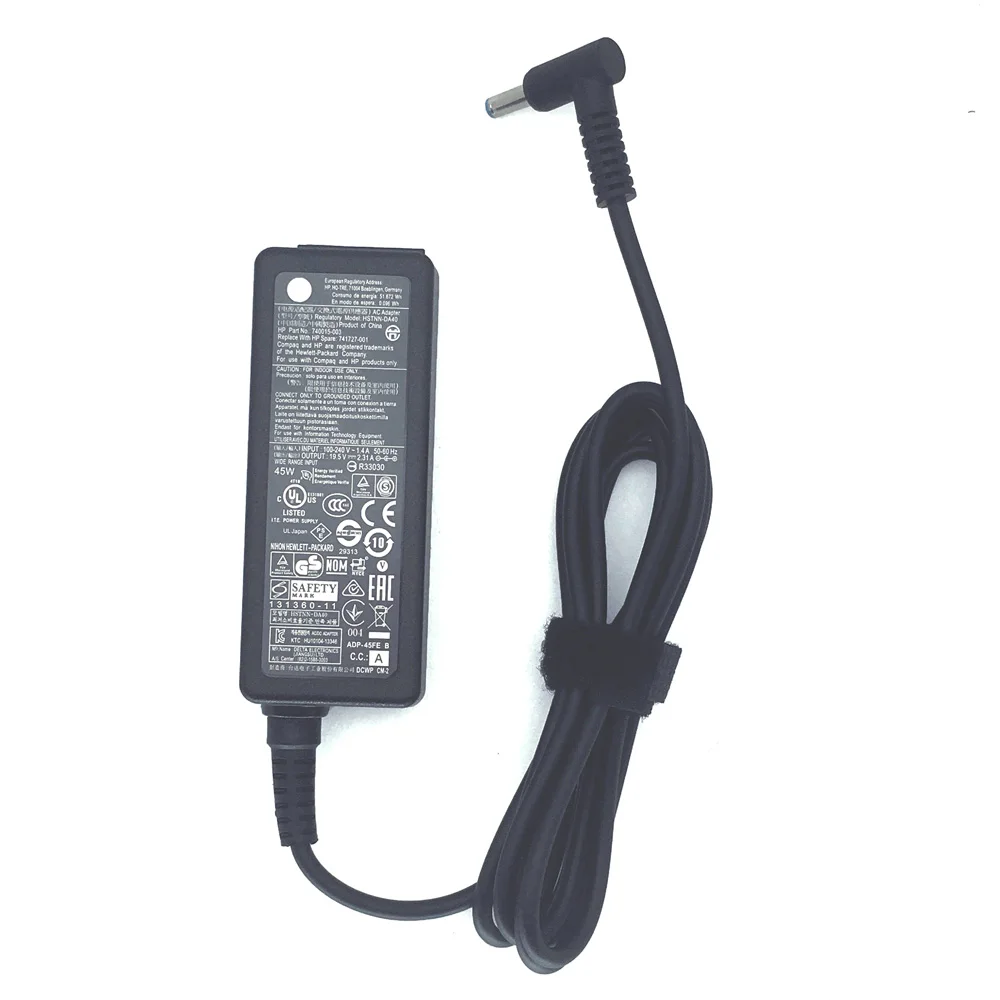HP 노트북 충전기 블루팁, 파빌리온 x360 어댑터 11 13 15, 엔비 X360 13 전원 공급 장치용  45W 19.5V 2.31A
