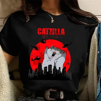 90s Funny Cute Art Japanese Cat Graphic for Cat Lover T-Shirt Graphic T Shirts Women's Clothing Fashion 1
