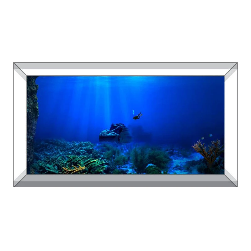 Underwater Cave Sunlight Aquarium Background Sticker Blue Backdrop  Decorations