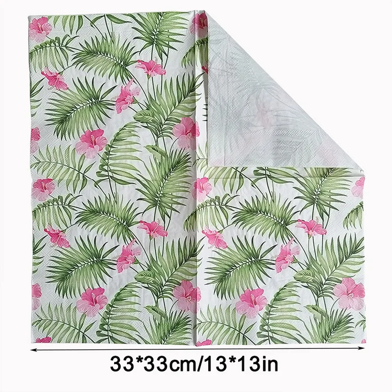 10/20pcs 33cm 2-Ply Printed Facial Tissue Paper Picnic Birthday Party Wedding Confessions Tissue Full Floral Napkins Decoupage