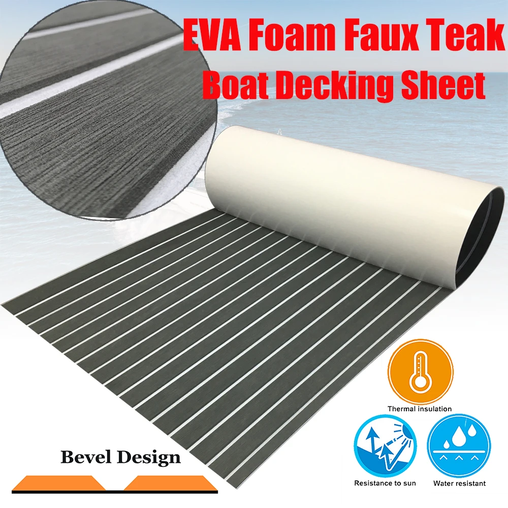 

Boat Flooring EVA Foam Boat Decking Faux Teak Marine Carpet Boat Decking Self Adhesive Flooring Pad for Motorboat RV Yacht Kayak