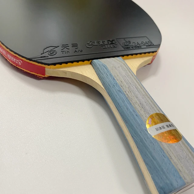 DHS 6002 Professional Table Tennis Racket, Hurricane 8 and Tin Arc Rubber, FL Handle Shake Hold Ping Pong Bat with Case 5