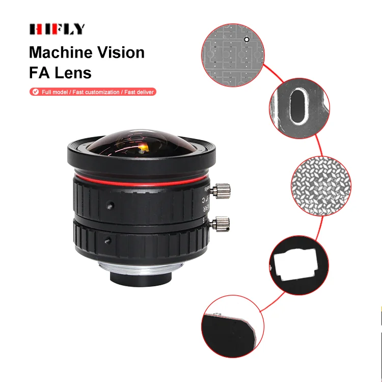 HIFLY 1/1.8인치 10MP 2.8mm 광각 수동 고정 초점 C 마운트 머신 비전 산업용 렌즈