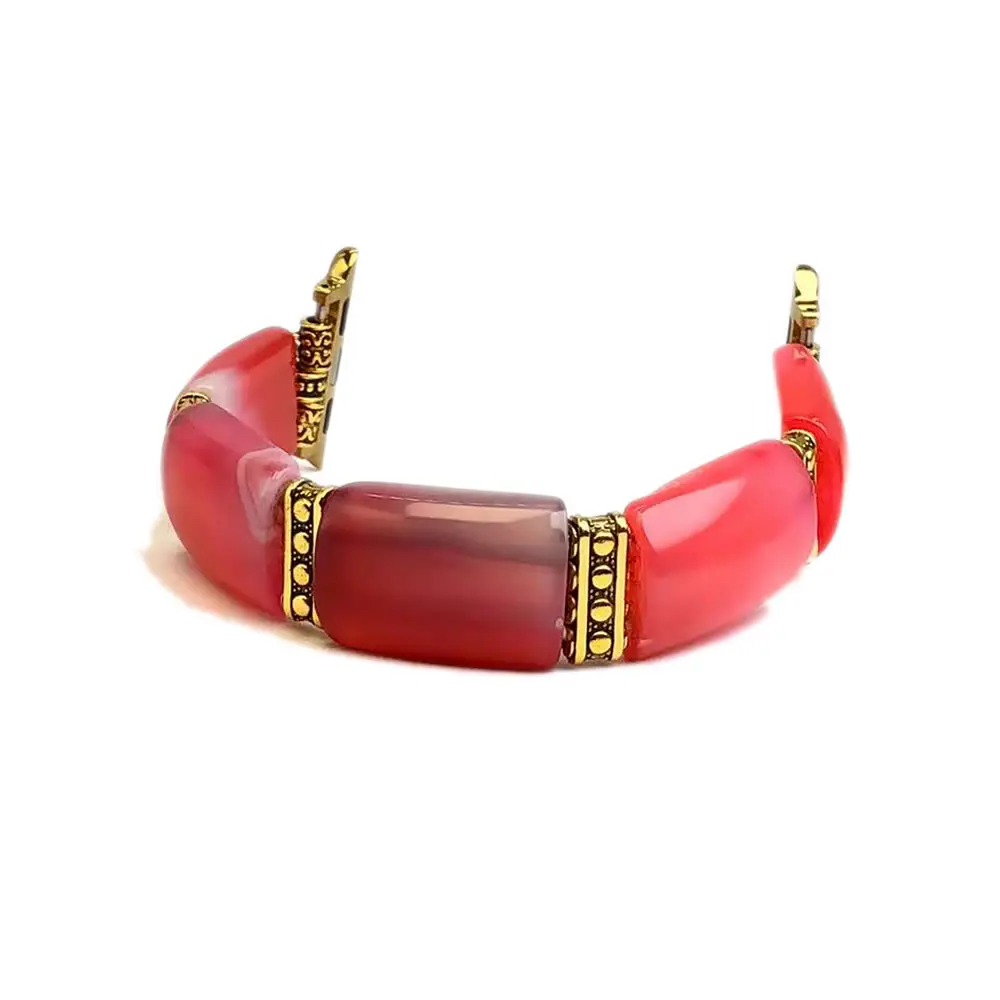 Boho Handmade Natural Stone Beaded Elastic Watch Band