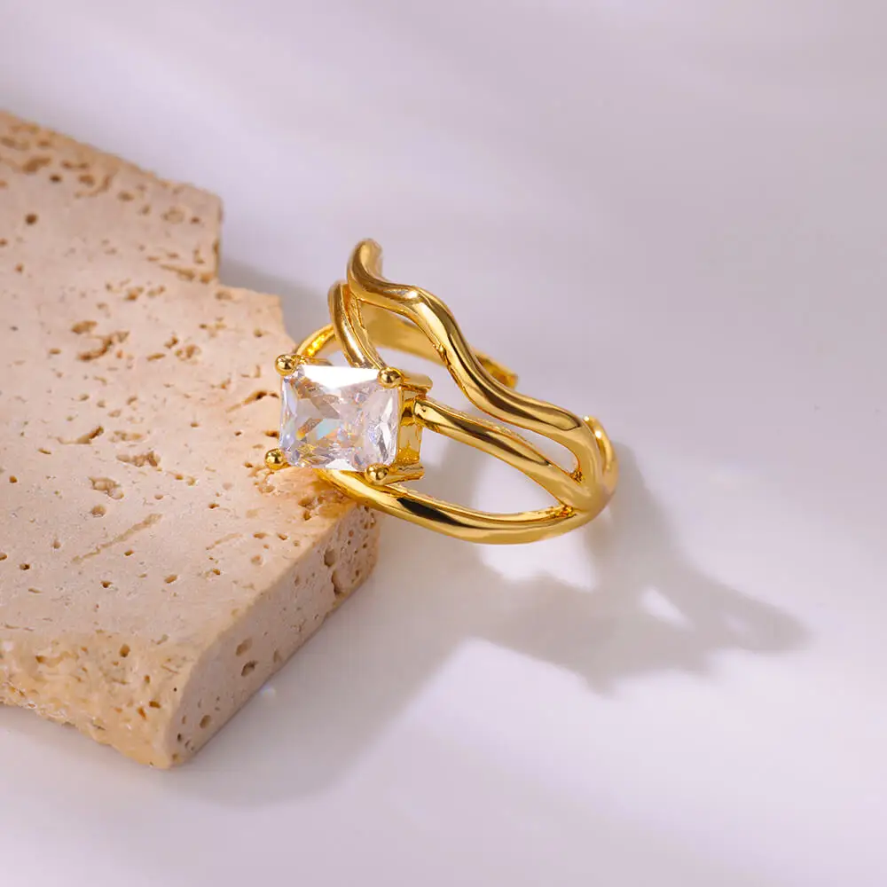 Femme Fashion Rings Stainless Steel Adjustable
