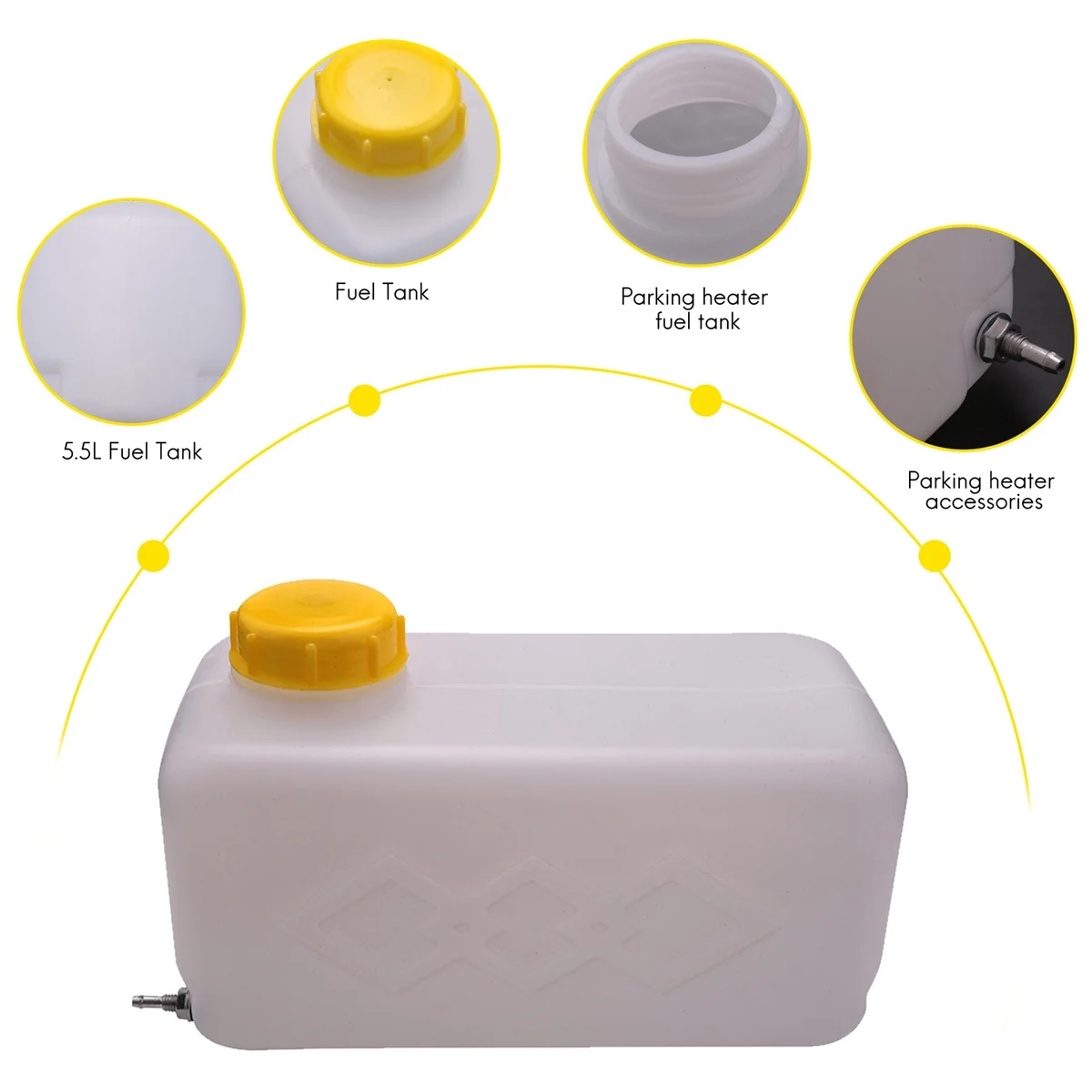 Dropfree Riscaldatore Aria Serbatoio Carburante 5,5L Per Camion - Giallo Resistente - Foto 9