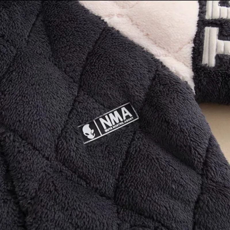 Sleepwear Men's Thick Plush Three-layer Cotton Insulation Coral Velvet Autumn Winter Male Home Clothing Zipper Hood Loungewear